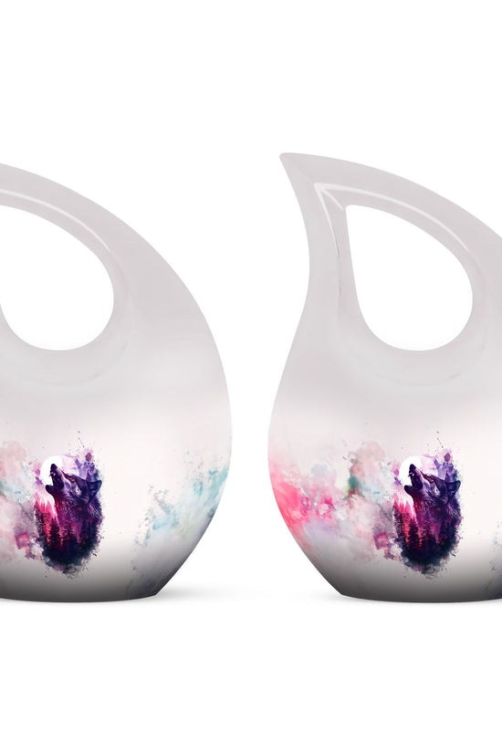 Wolf Howling Urns For Ashes - Mini Small Urns For Men