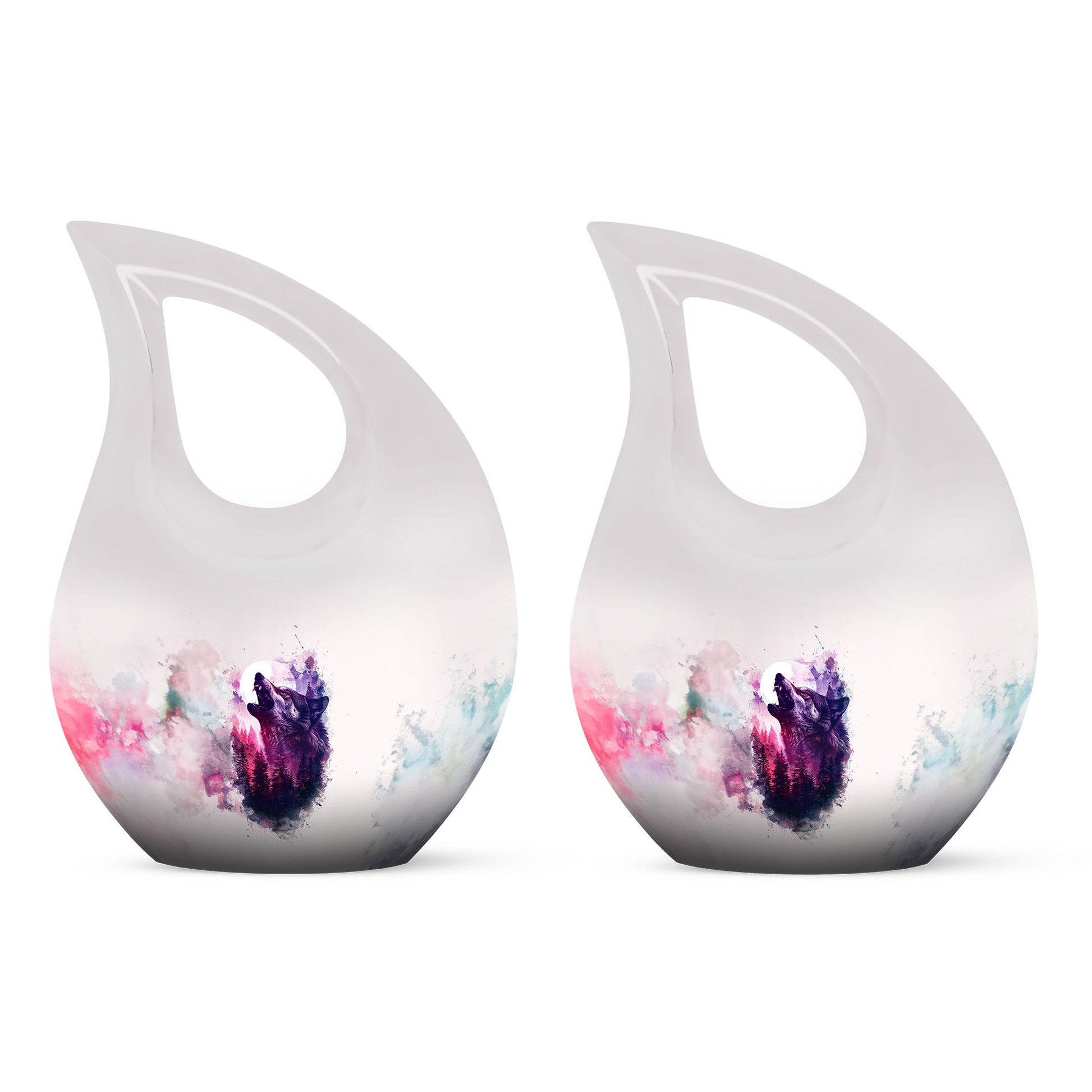 Wolf Howling Urns For Ashes - Mini Small Urns For Men