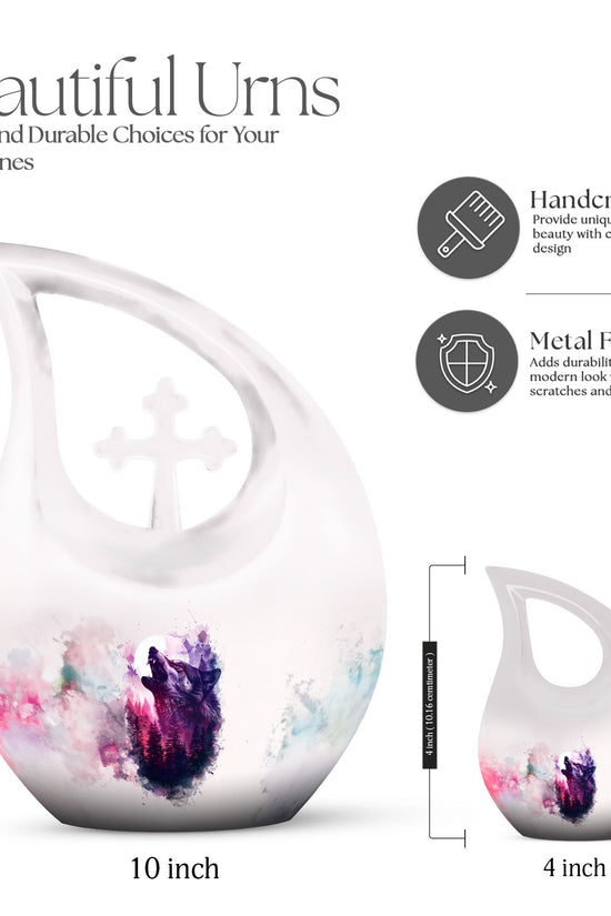 Wolf Howling Urns For Ashes - Mini Small Urns For Men