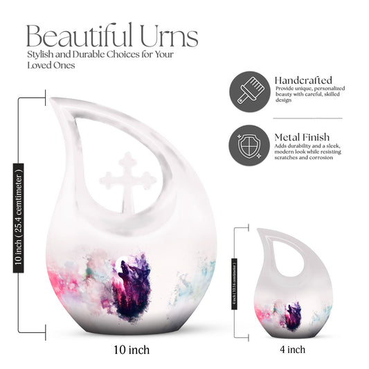Wolf Howling Urns For Ashes - Mini Small Urns For Men