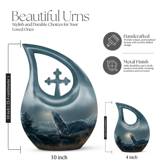 Wolf Howling Urns For Ashes - Urn For Ashes For Men