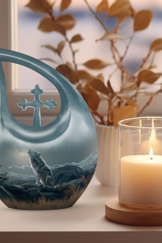 Wolf Howling Urns For Ashes - Urn For Ashes For Men