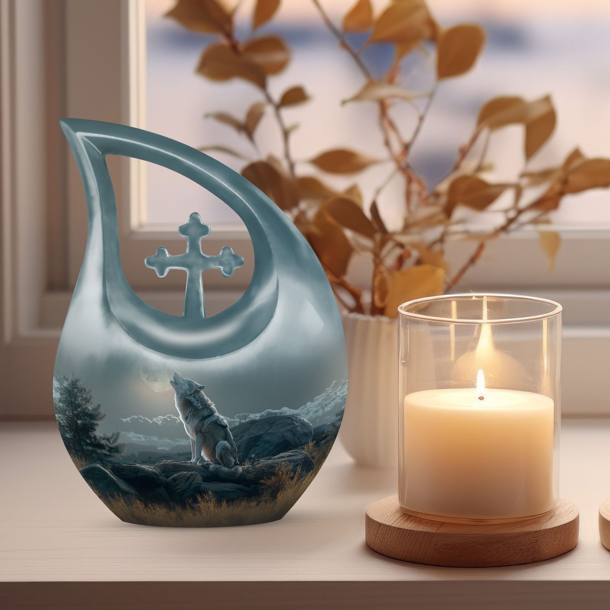 Wolf Howling Urns For Ashes - Urn For Ashes For Men