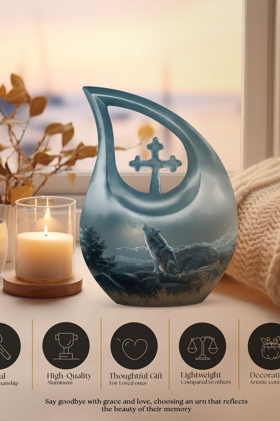 Wolf Howling Urns For Ashes - Urn For Ashes For Men