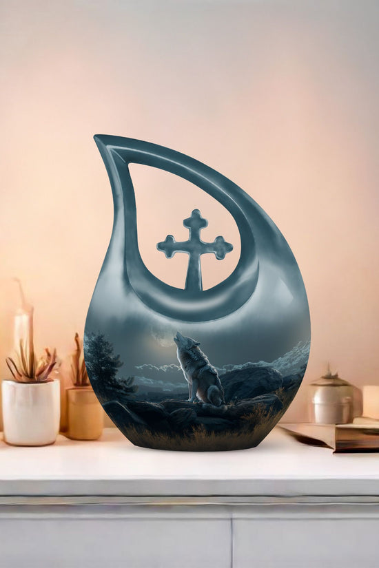 Wolf Howling Urns For Ashes - Urn For Ashes For Men