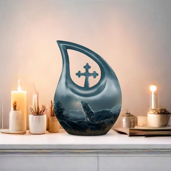 Wolf Howling Urns For Ashes - Urn For Ashes For Men