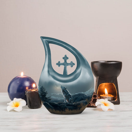 Wolf Howling Urns For Ashes - Urn For Ashes For Men