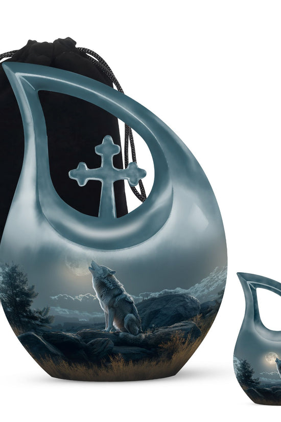 Wolf Howling Urns For Ashes - Urn For Ashes For Men