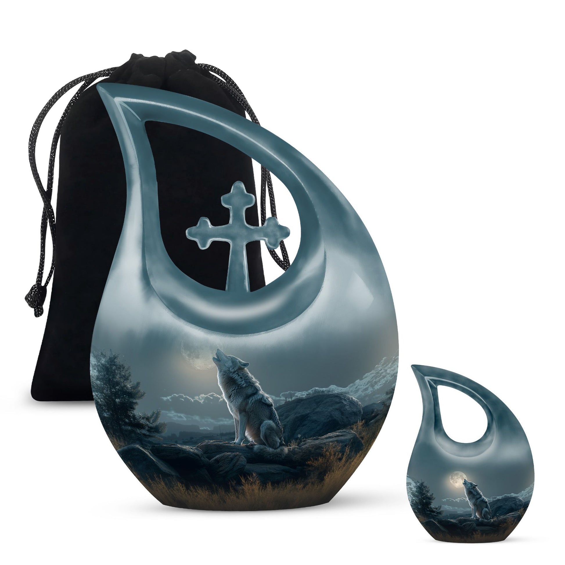 Wolf Howling Urns For Ashes - Urn For Ashes For Men