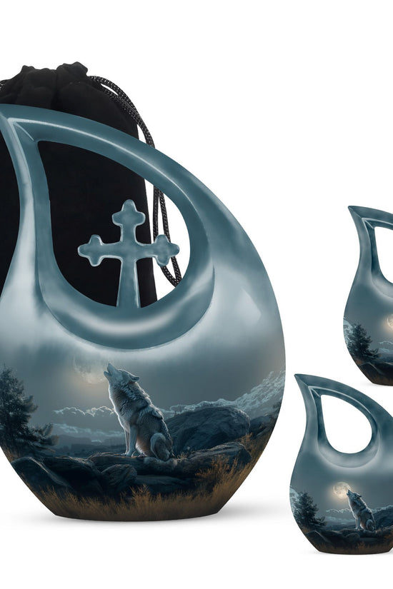 Wolf Howling Urns For Ashes - Urn For Ashes For Men