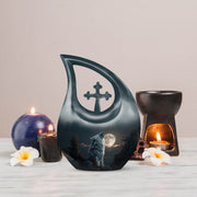 Wolf Howling Urns For Ashes - Ashes Keepsake For Men