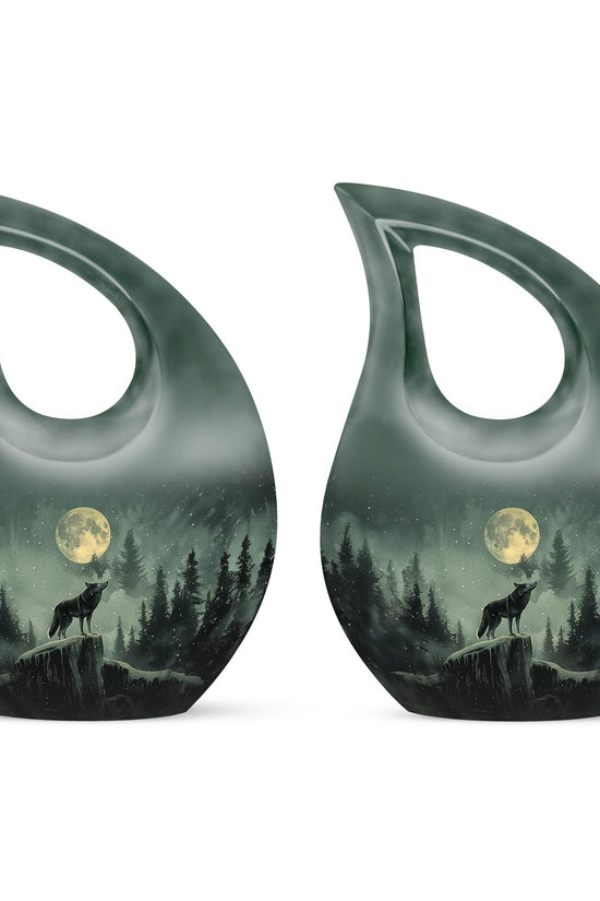Wolf Howling Urns For Ashes - Mini Urn For Ashes For Women