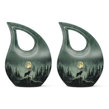Wolf Howling Urns For Ashes - Mini Urn For Ashes For Women