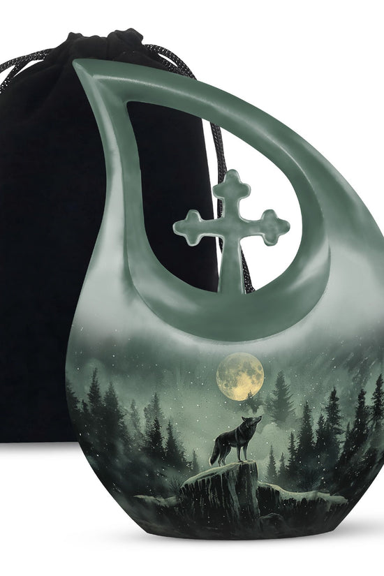 Wolf Howling Urns For Ashes - Mini Urn For Ashes For Women