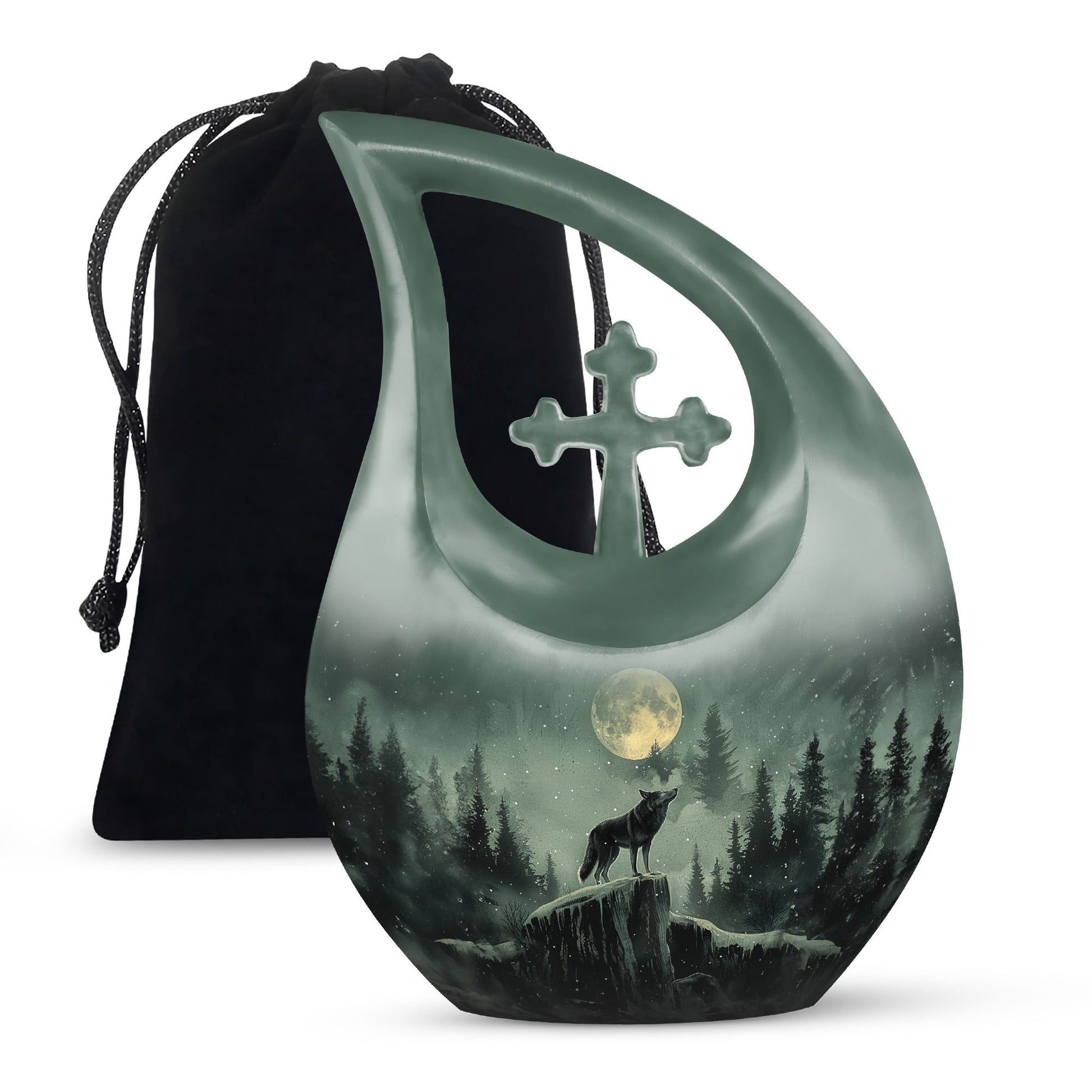 Wolf Howling Urns For Ashes - Mini Urn For Ashes For Women