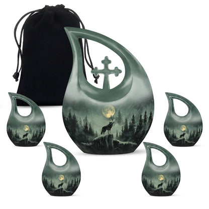 Wolf Howling Urns For Ashes - Mini Urn For Ashes For Women