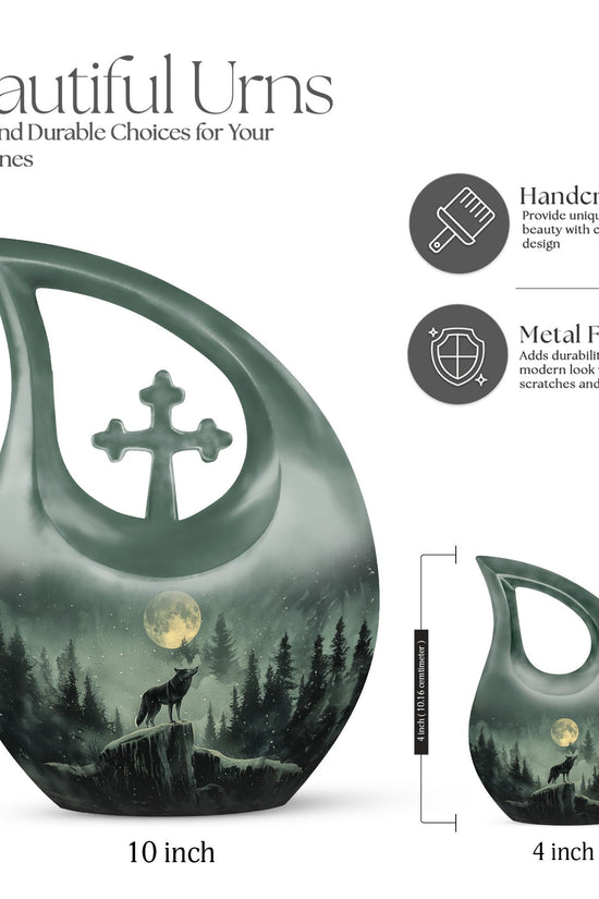 Wolf Howling Urns For Ashes - Mini Urn For Ashes For Women
