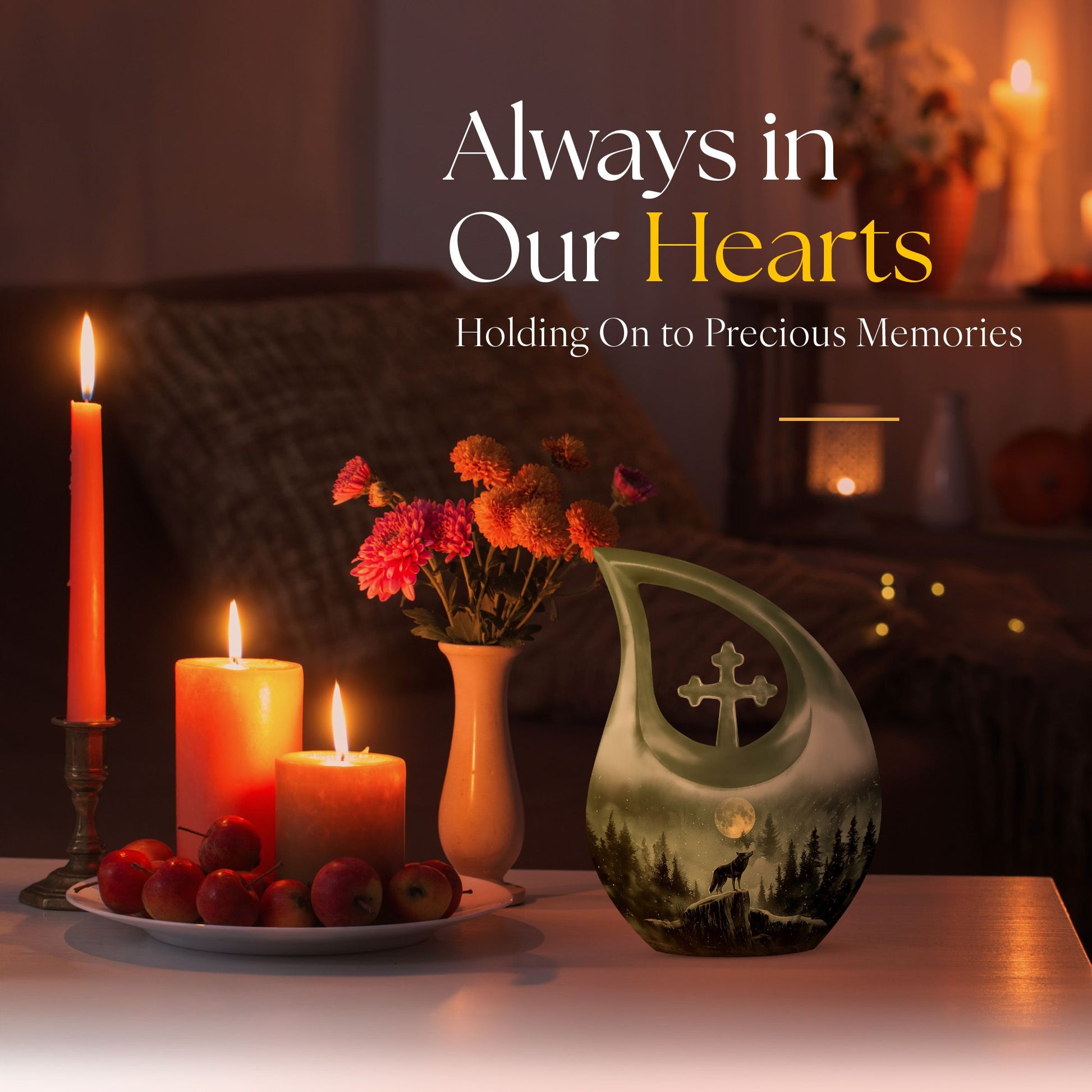 Wolf Howling Urns For Ashes - Mini Urn For Ashes For Women