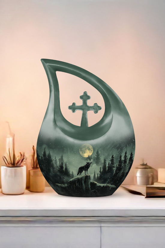 Wolf Howling Urns For Ashes - Mini Urn For Ashes For Women