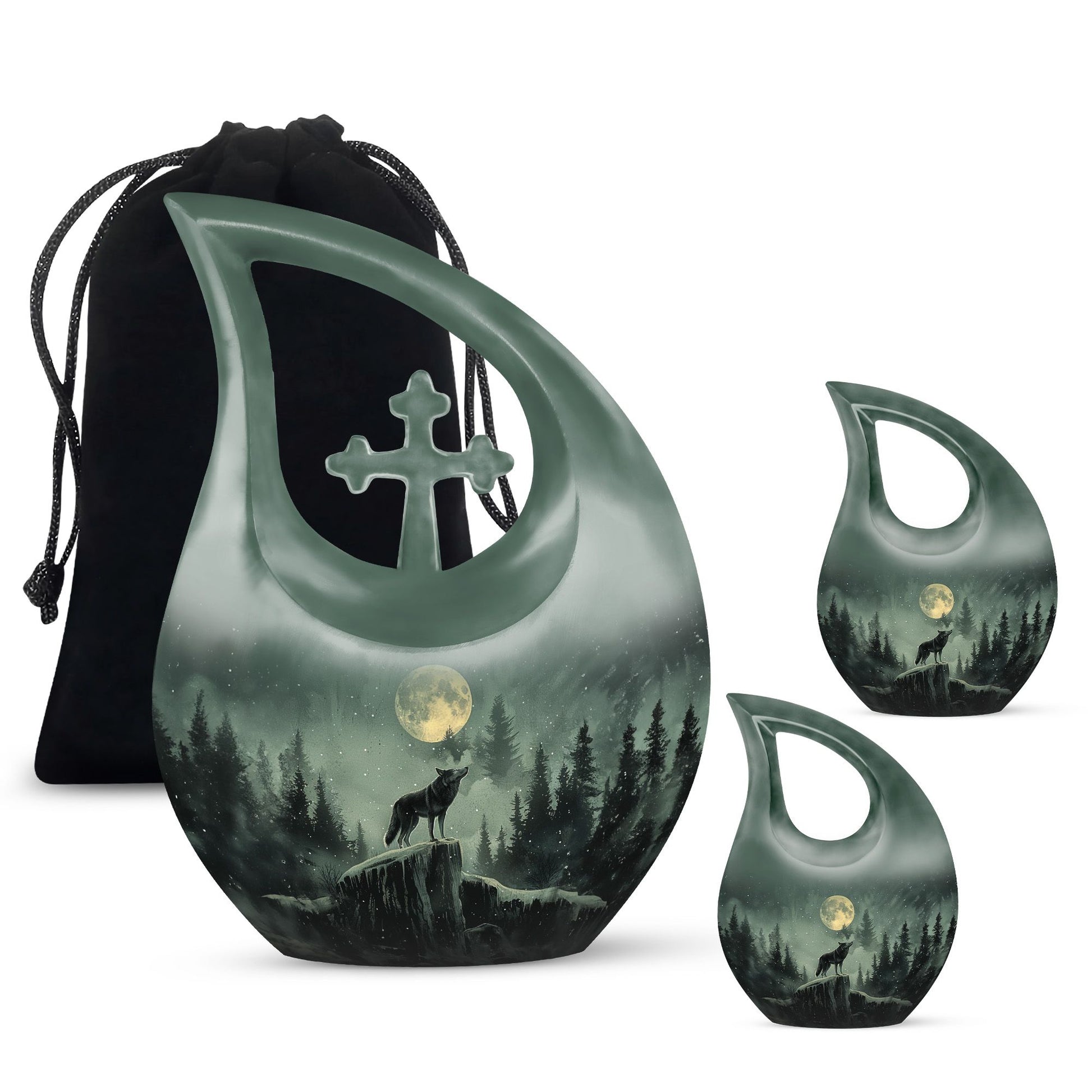 Wolf Howling Urns For Ashes - Mini Urn For Ashes For Women