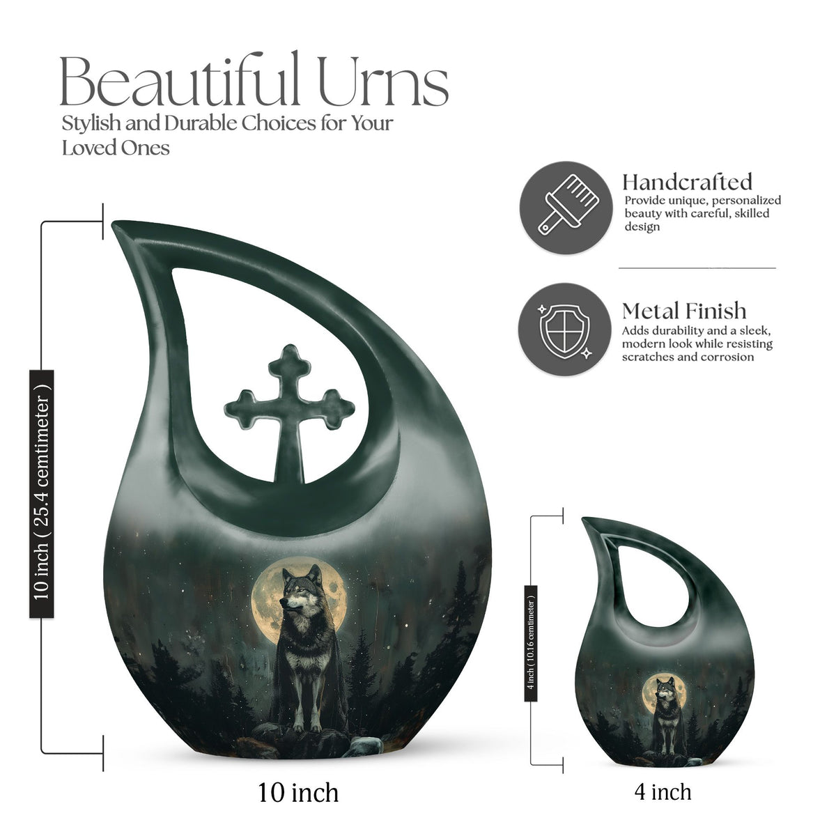 Wolf Howling Urns For Ashes - Keepsakes For Women