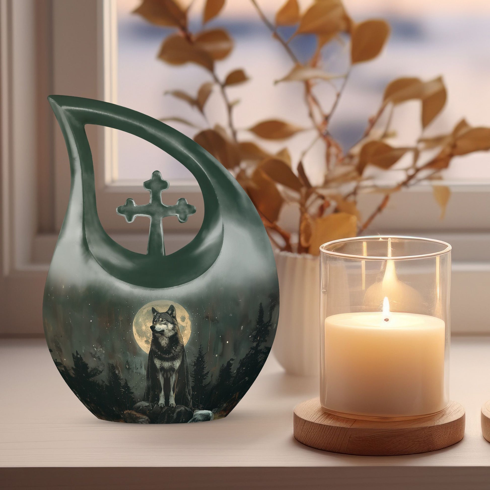 Wolf Howling Urns For Ashes - Keepsakes For Women