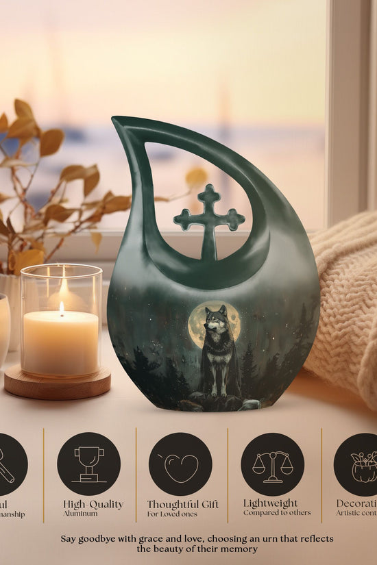 Wolf Howling Urns For Ashes - Keepsakes For Women
