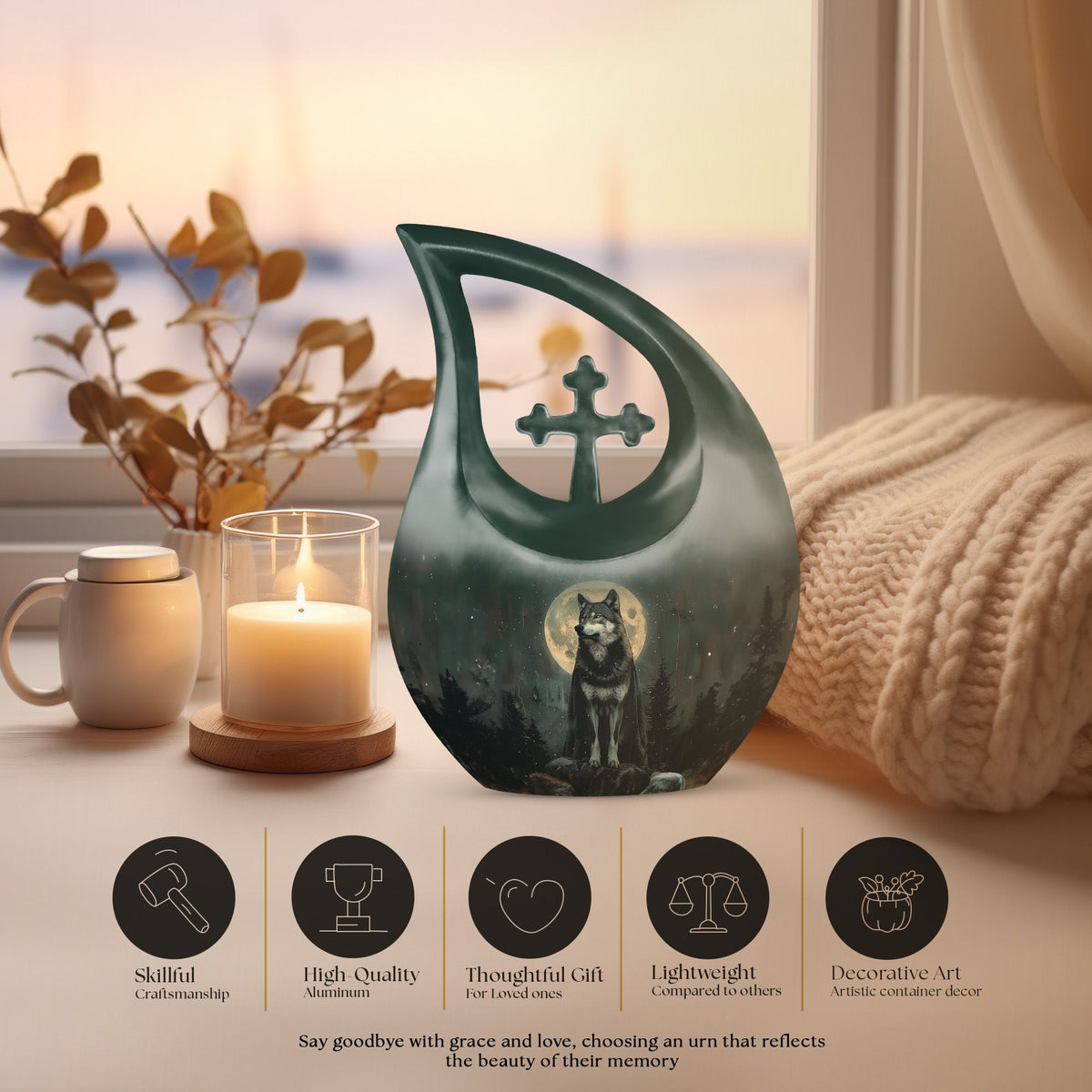 Wolf Howling Urns For Ashes - Keepsakes For Women