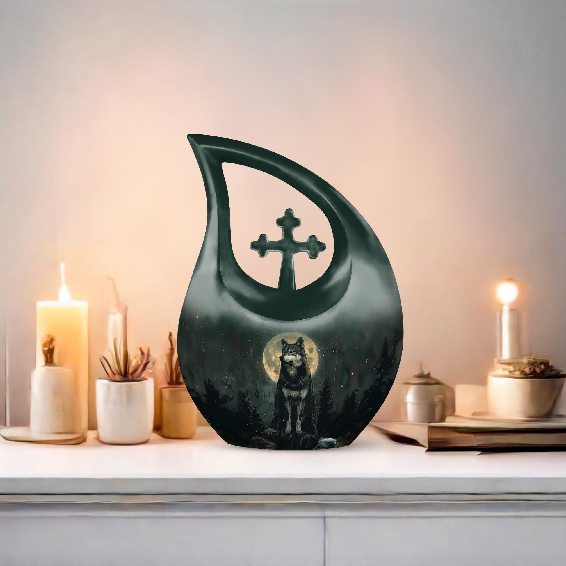 Wolf Howling Urns For Ashes - Keepsakes For Women