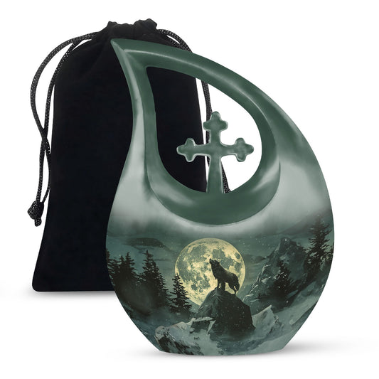 Wolf Howling Urns For Ashes - Cremation Keepsakes For Men