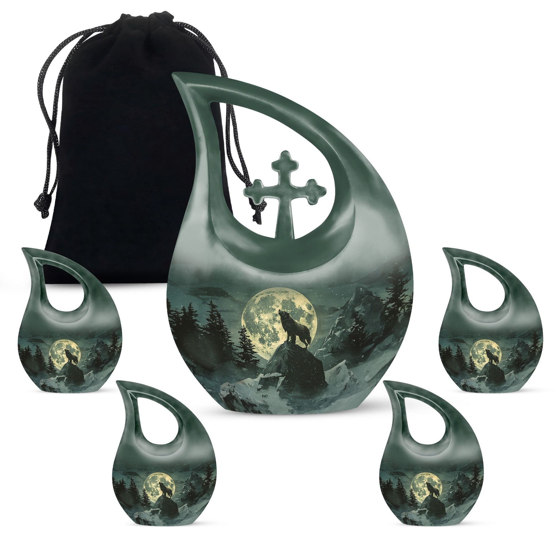 Wolf Howling Urns For Ashes - Cremation Keepsakes For Men