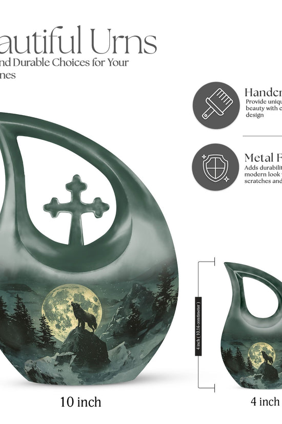 Wolf Howling Urns For Ashes - Cremation Keepsakes For Men