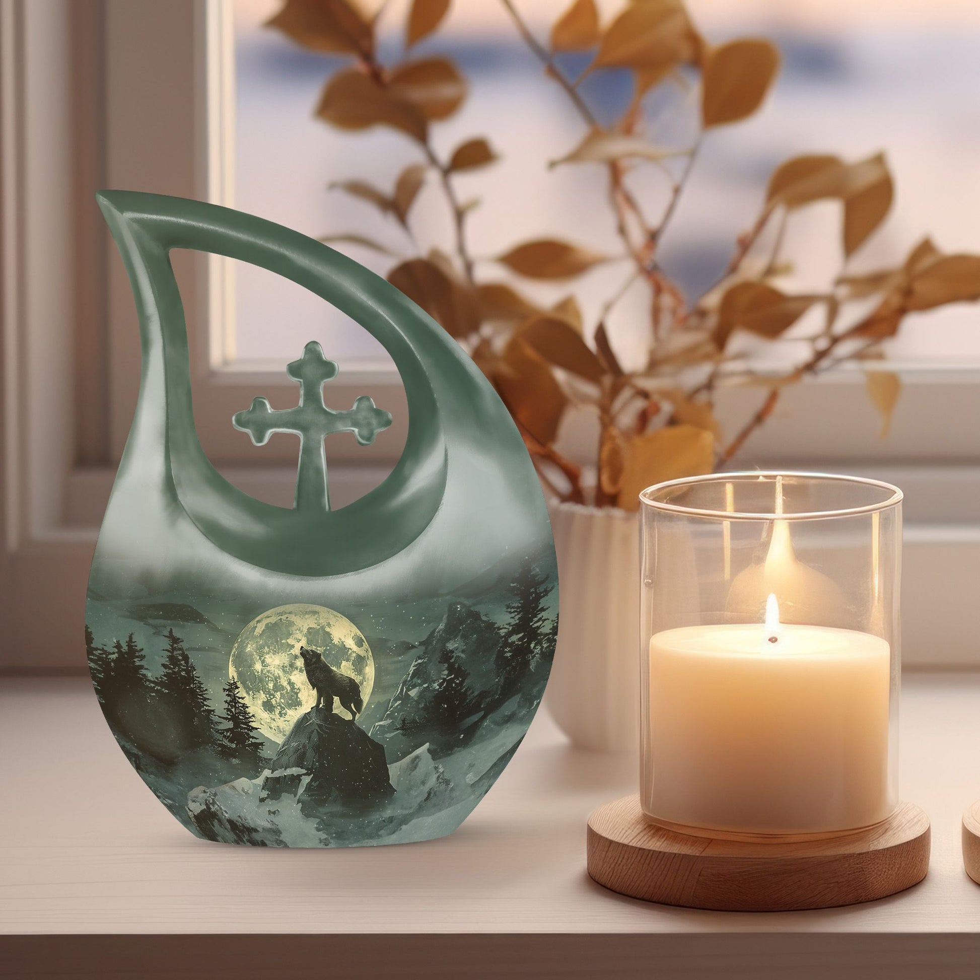 Wolf Howling Urns For Ashes - Cremation Keepsakes For Men