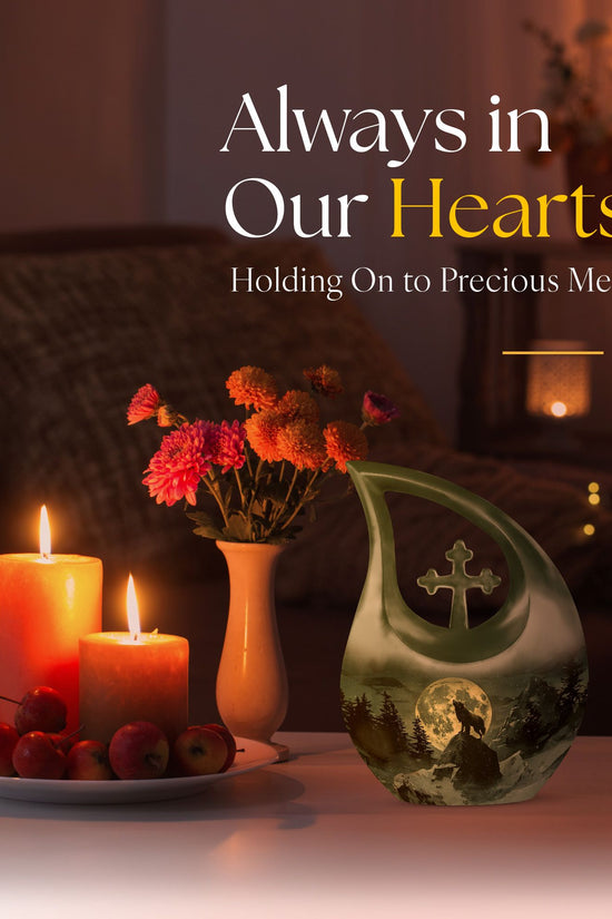 Wolf Howling Urns For Ashes - Cremation Keepsakes For Men