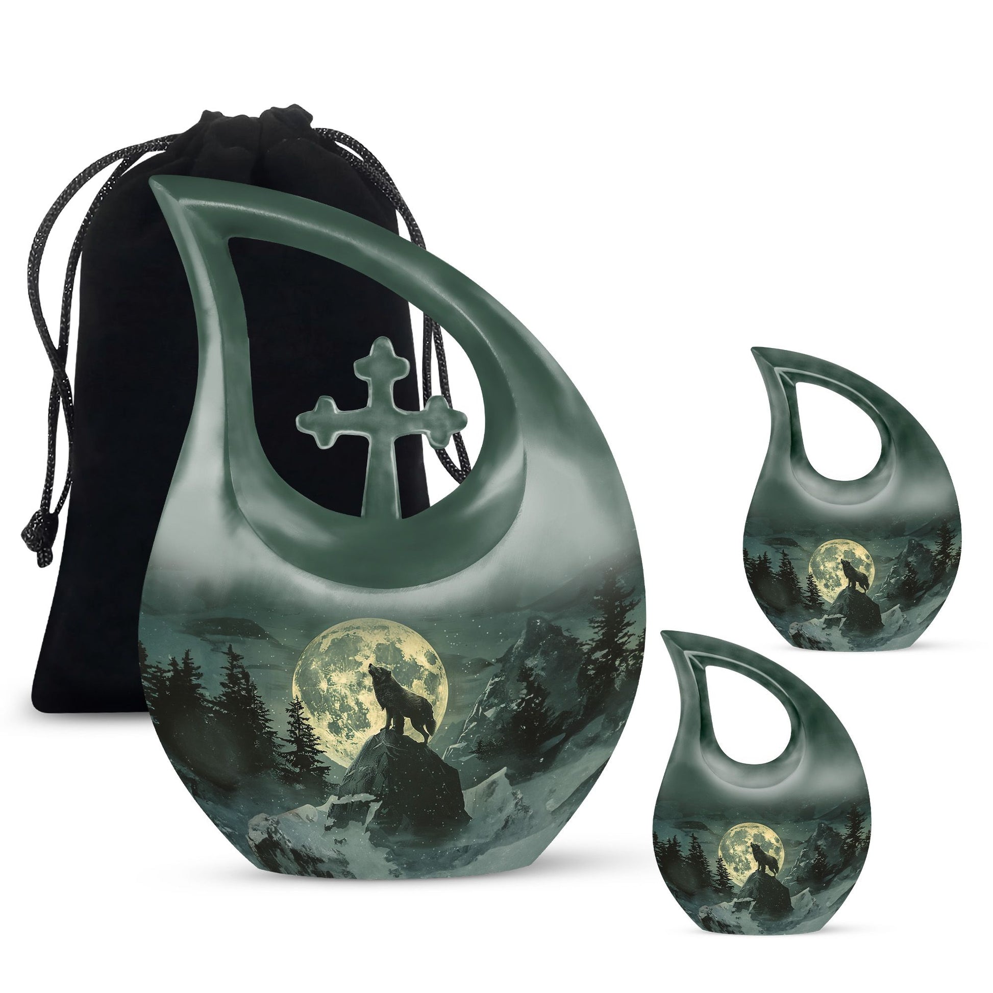 Wolf Howling Urns For Ashes - Cremation Keepsakes For Men