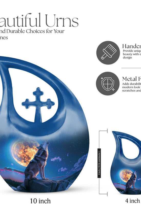 Wolf Howling Urns For Ashes - Urn For Men & Women