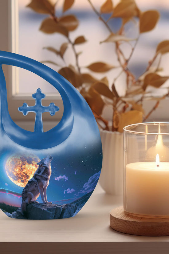 Wolf Howling Urns For Ashes - Urn For Men & Women