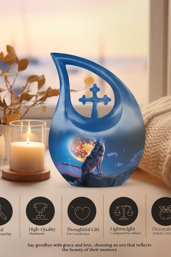 Wolf Howling Urns For Ashes - Urn For Men & Women