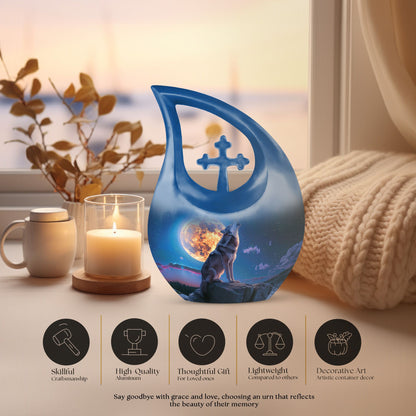 Wolf Howling Urns For Ashes - Urn For Men & Women