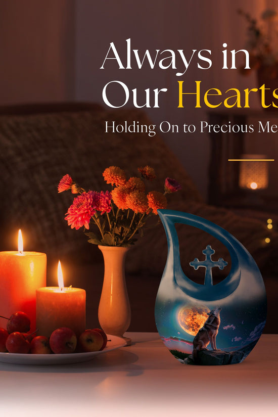 Wolf Howling Urns For Ashes - Urn For Men & Women