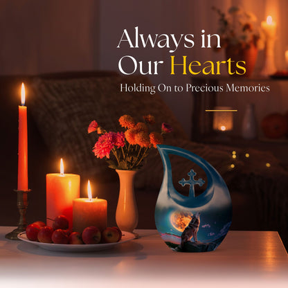 Wolf Howling Urns For Ashes - Urn For Men & Women
