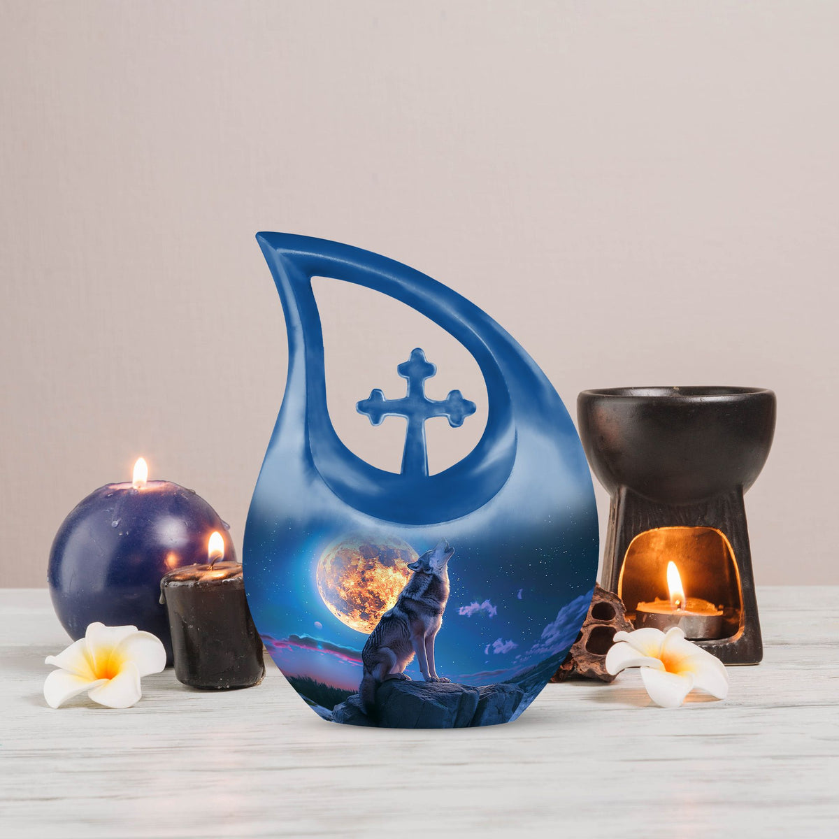 Wolf Howling Urns For Ashes - Urn For Men & Women