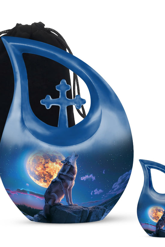 Wolf Howling Urns For Ashes - Urn For Men & Women