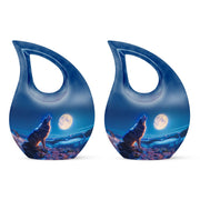 Wolf Howling Urns For Ashes - Funeral Urns For Women