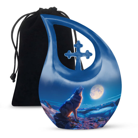 Wolf Howling Urns For Ashes - Funeral Urns For Women
