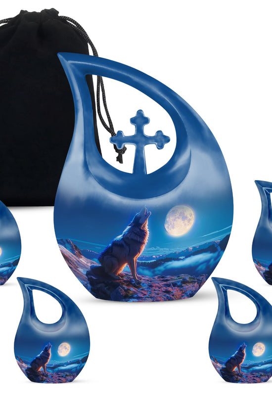 Wolf Howling Urns For Ashes - Funeral Urns For Women