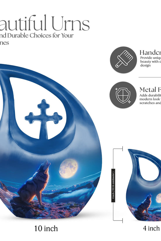 Wolf Howling Urns For Ashes - Funeral Urns For Women