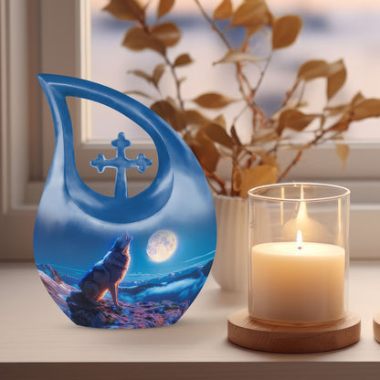 Wolf Howling Urns For Ashes - Funeral Urns For Women