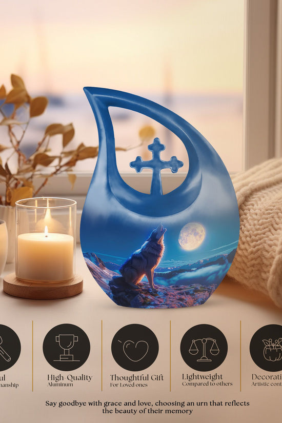 Wolf Howling Urns For Ashes - Funeral Urns For Women