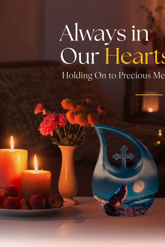 Wolf Howling Urns For Ashes - Funeral Urns For Women